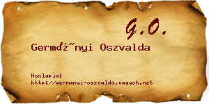 Germányi Oszvalda névjegykártya